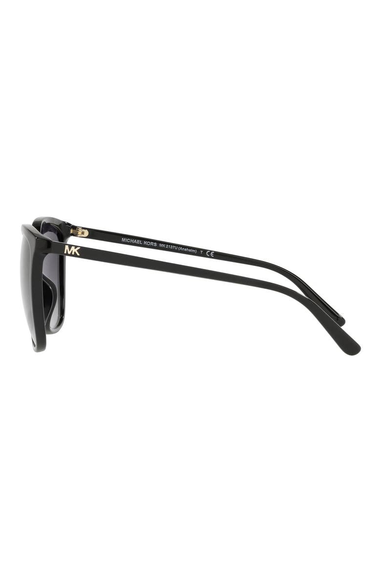 57mm Gradient Cat Eye Sunglasses, Alternate, color, BLACK