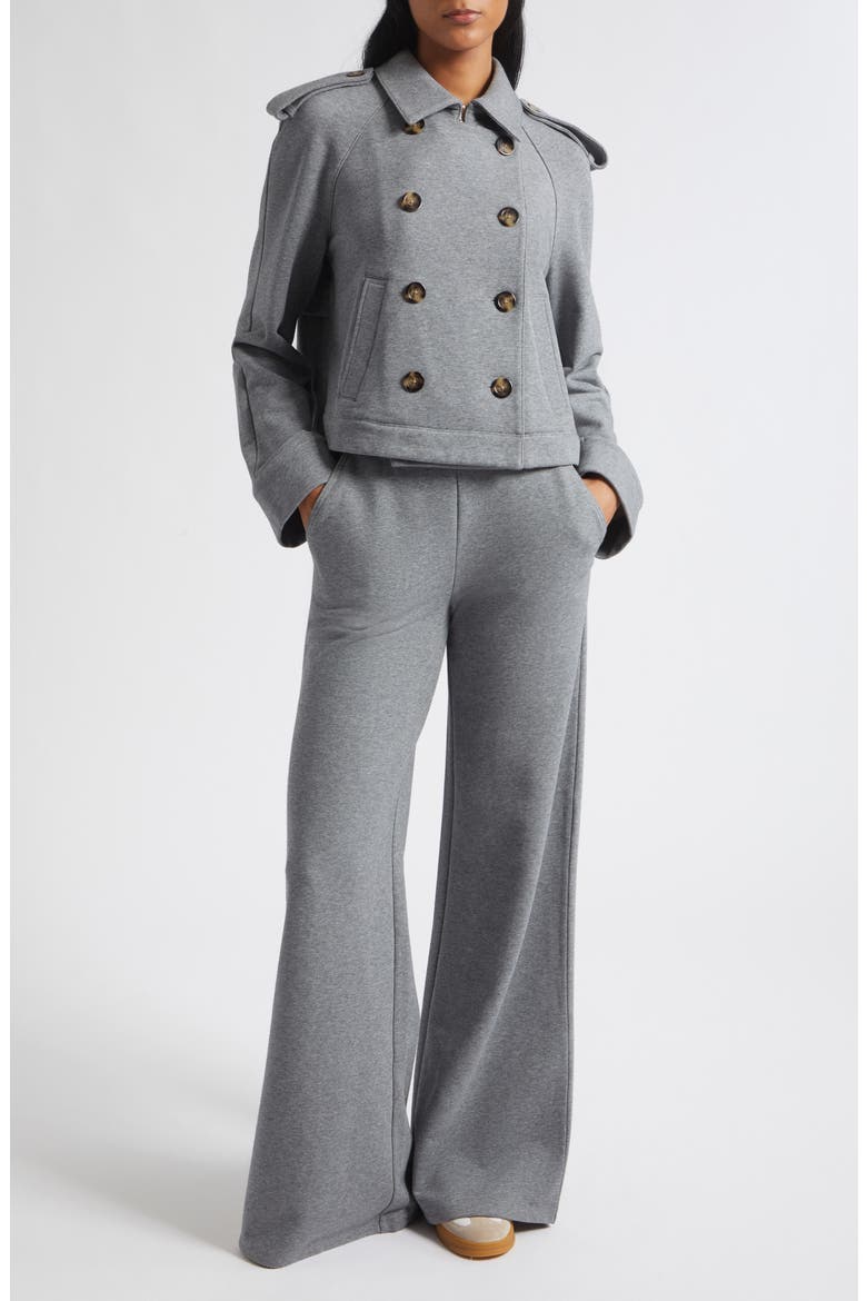 Conneley Cropped Trench Jacket, Alternate, color, HEATHER GREY