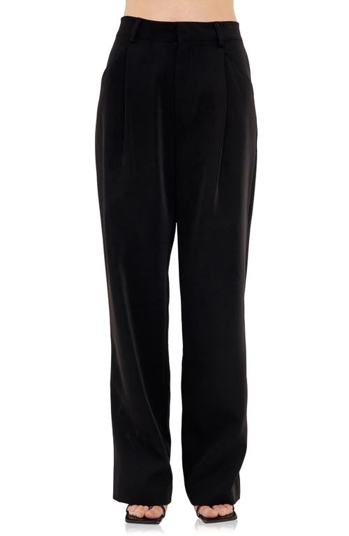 Endless Rose Classic Pleated Suit Trousers In Black