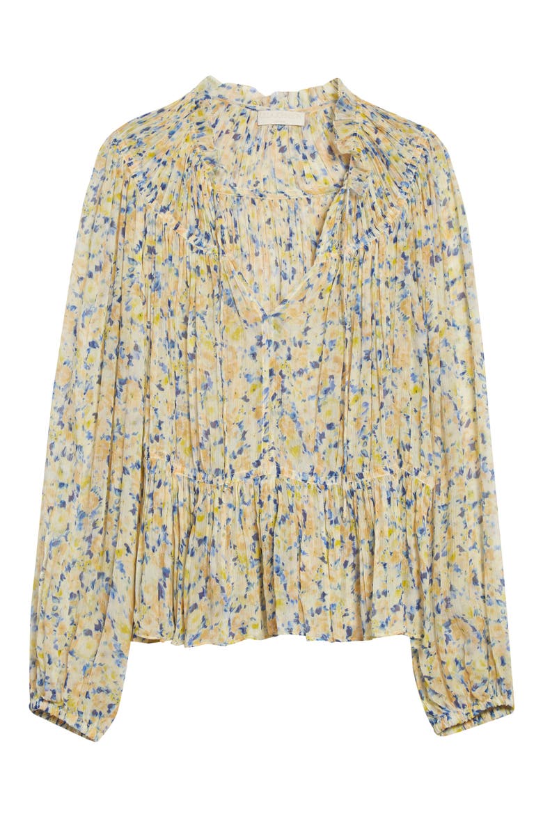 Leandra Floral Long Sleeve Top, Alternate, color, DAFFODIL