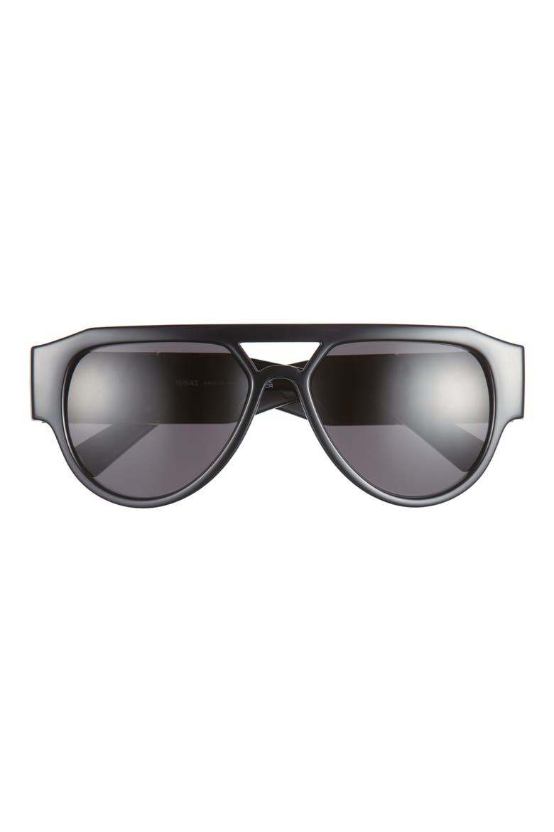 57mm Pilot Sunglasses, Main, color, BLACK