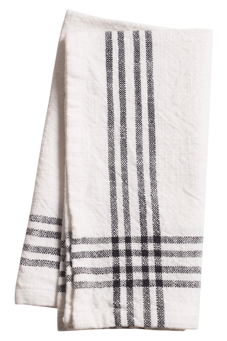 Set of 4 Cotton Napkins, Alternate, color, BLACK