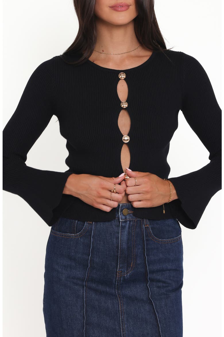 Rosienna Cutout Rib Top, Main, color, BLACK