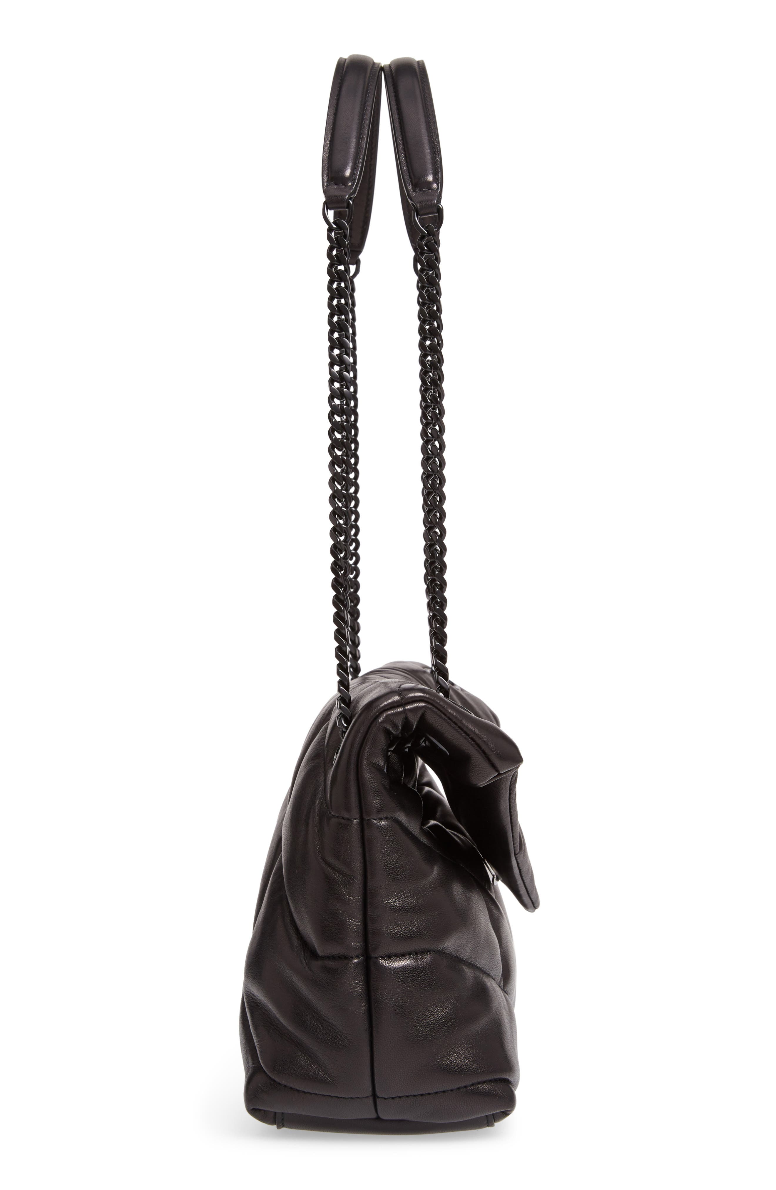 Saint Laurent Small Loulou Leather Puffer Bag, Alternate, color, 