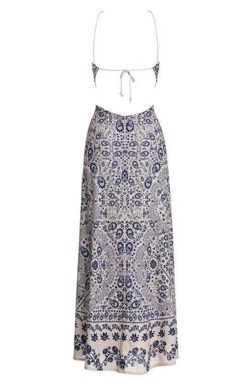 Shop Agua Bendita Indira Atma Placement Print Stretch Cotton Cover-up Sundress