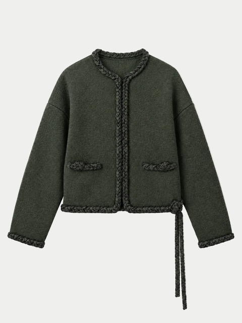 Cashmereborn Hand-braided Cocoon Cardigan