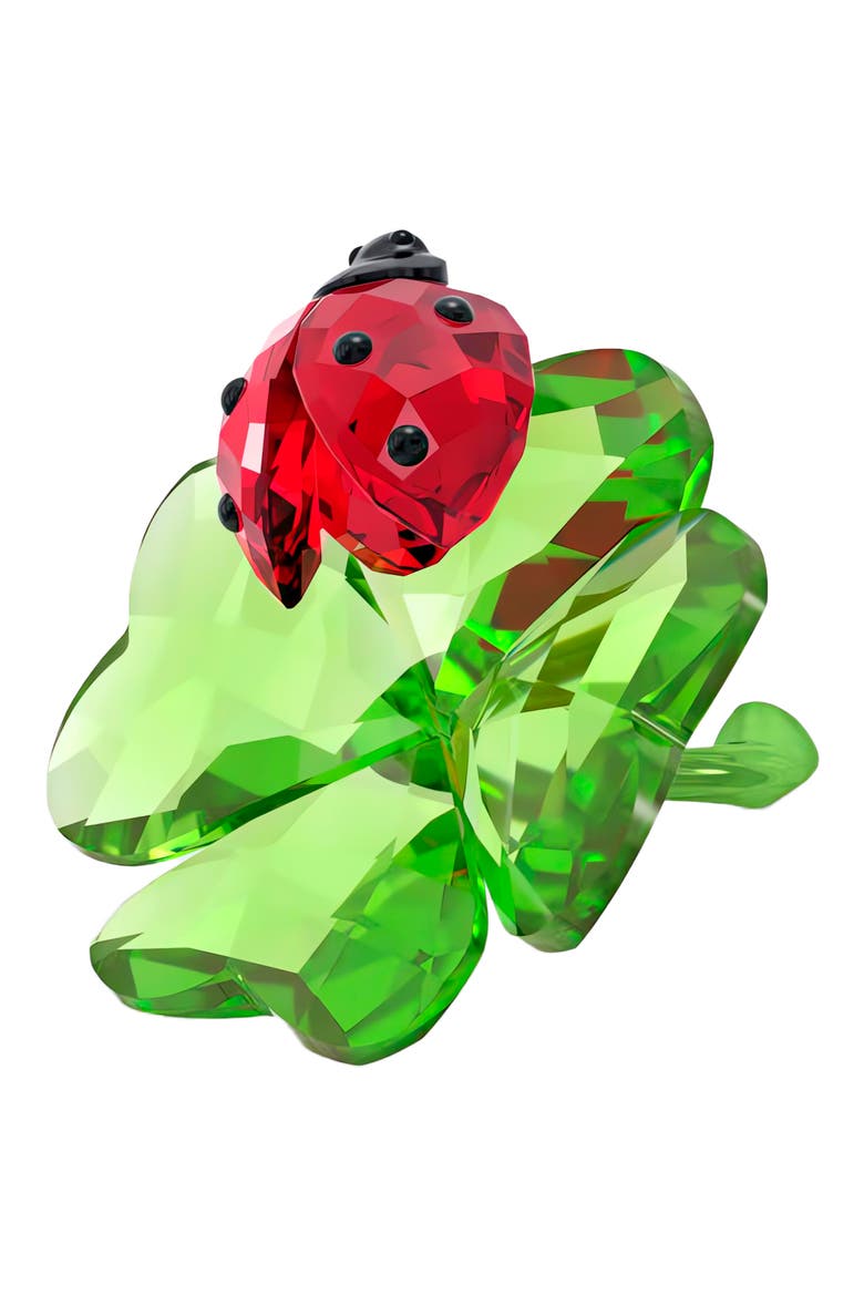 Idyllia Ladybug & Clover Crystal Figurine, Alternate, color, MULTICOLORED