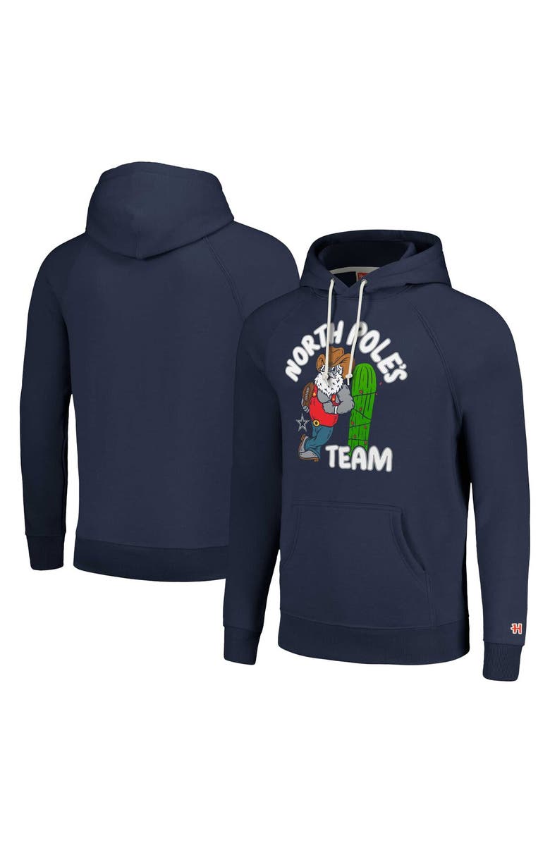 Homage Unisex Homage Navy Dallas Cowboys Holiday Raglan Tri-Blend Pullover Sweatshirt, Main, color, Navy