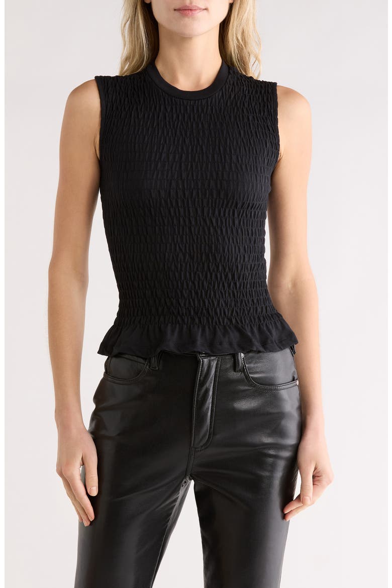 Ode Sleeveless Peplum Top, Main, color, BLACK
