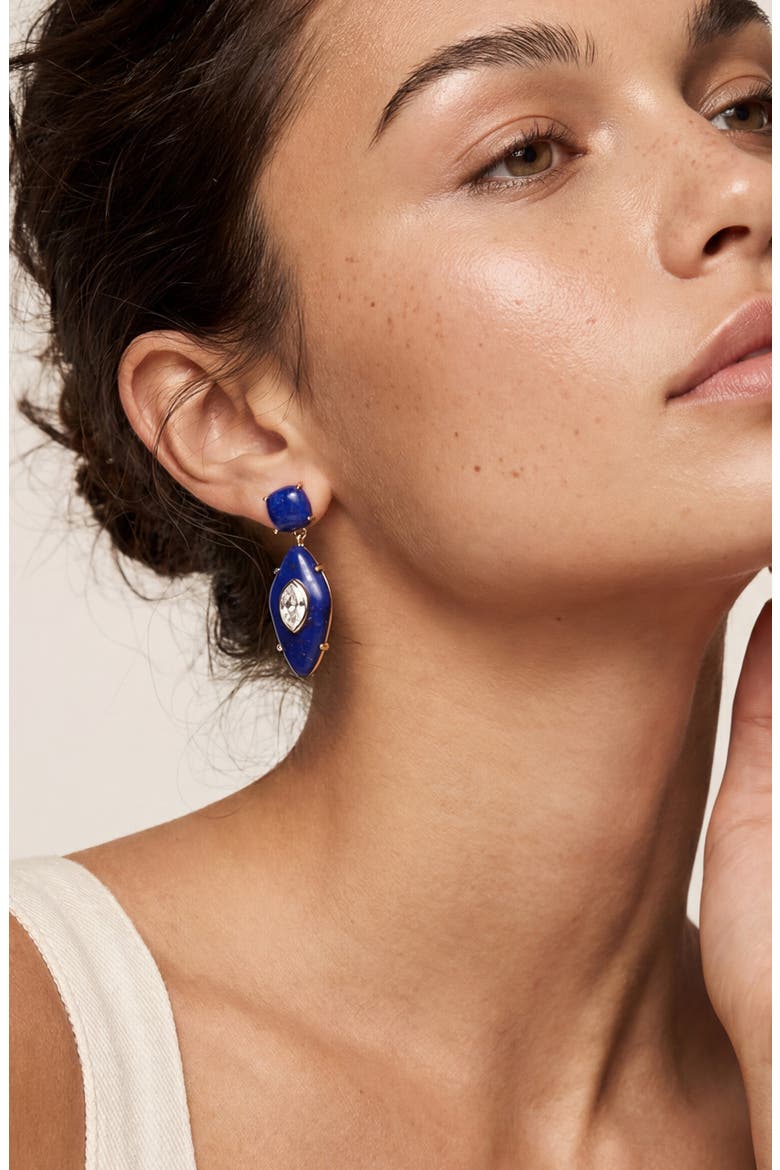 Desert Stone Drop Earrings, Alternate, color, LAPIS