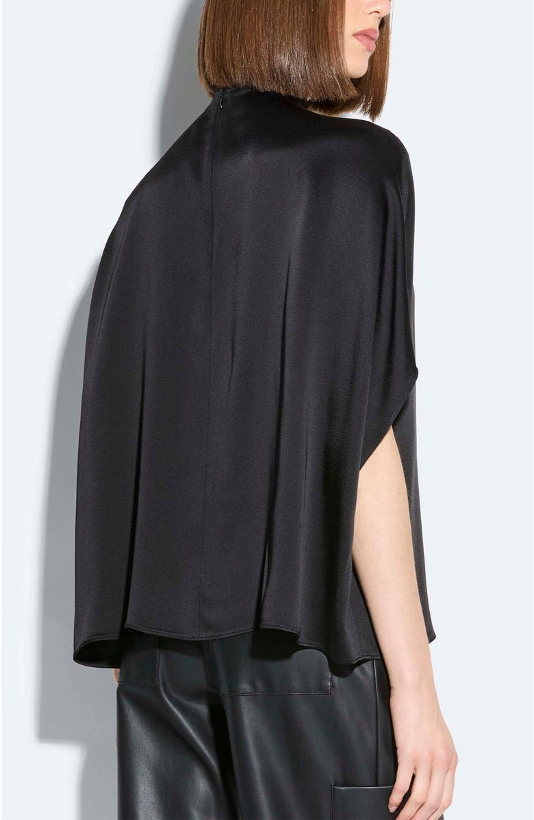 LAPOINTE Satin Cape Tee, Alternate, color, Black