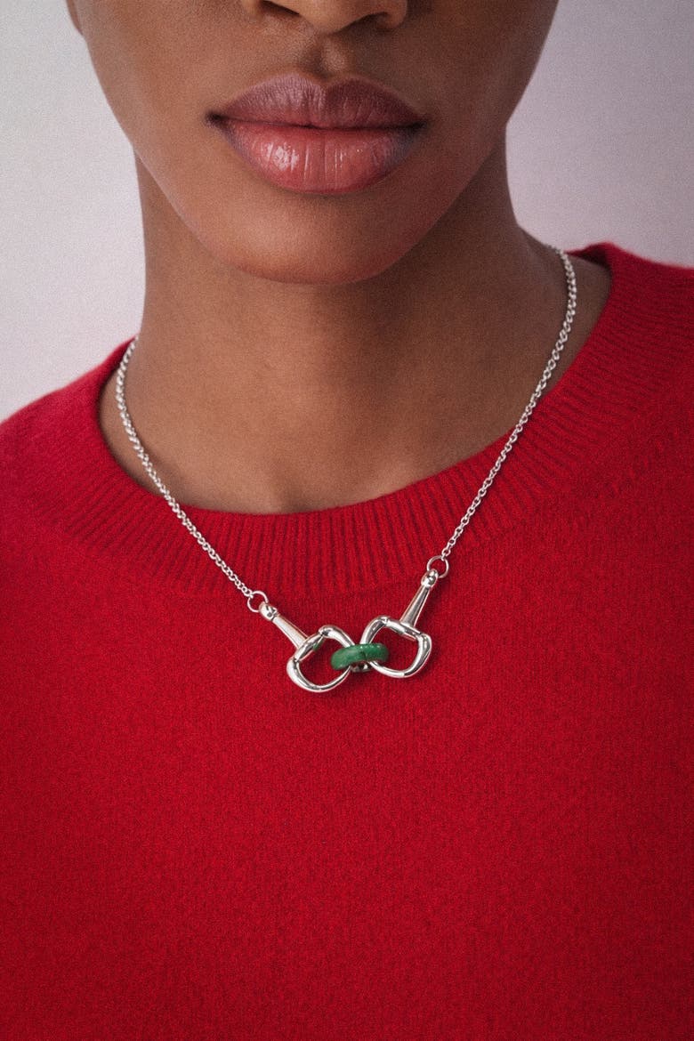 Year of the Horse Limited Edition Equestrian Snaffle Bit Necklace, Alternate, color, Green