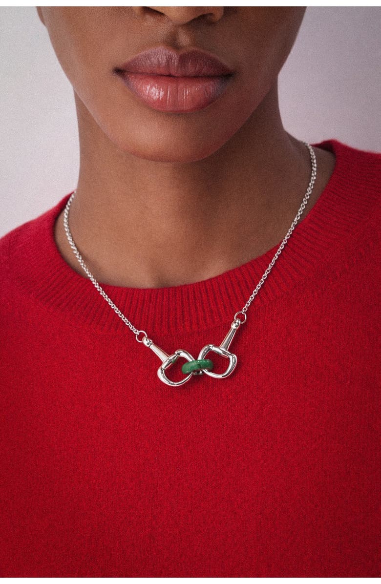 seree Year of the Horse Limited Edition Equestrian Snaffle Bit Necklace, Alternate, color, Green