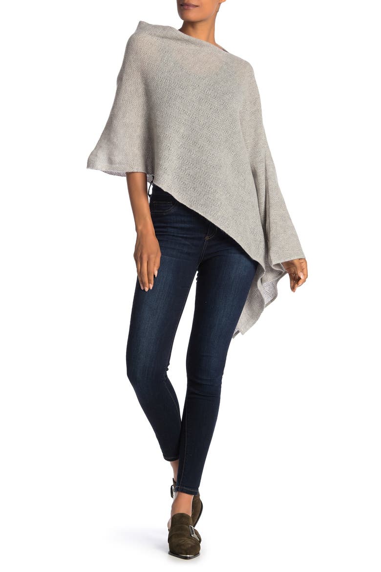 Cashmere Poncho, Main, color, LT HT GREY