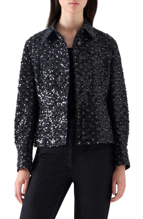 Starry Sky Sequin Denim Jacket