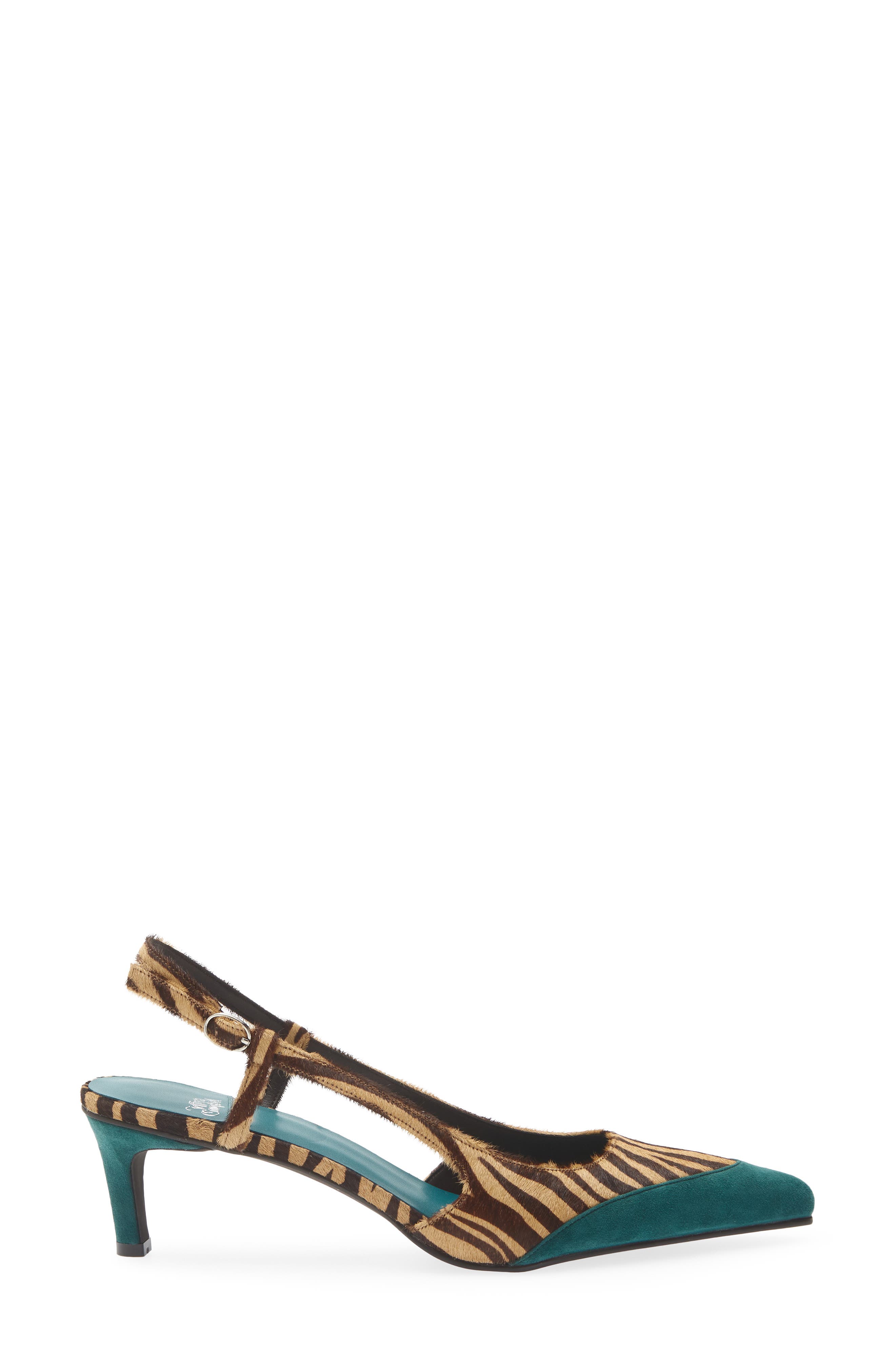 Booshky Slingback Pump, Alternate, color, BEIGE ZEBRA TURQUOISE