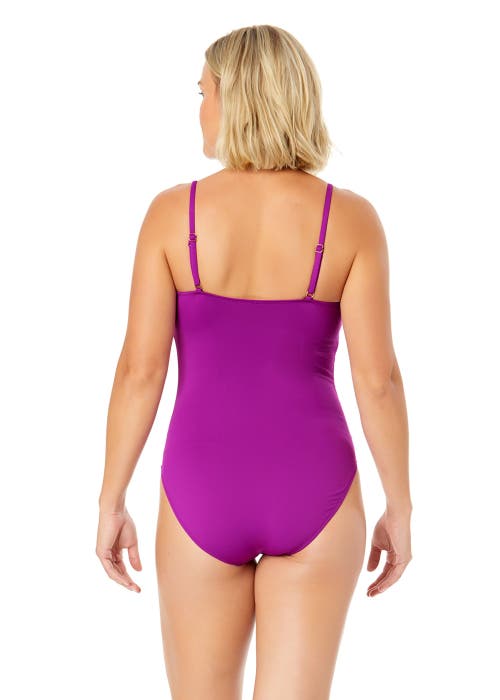 ANNE COLE SHIRRED LINGERIE MAILLOT ONE PIECE