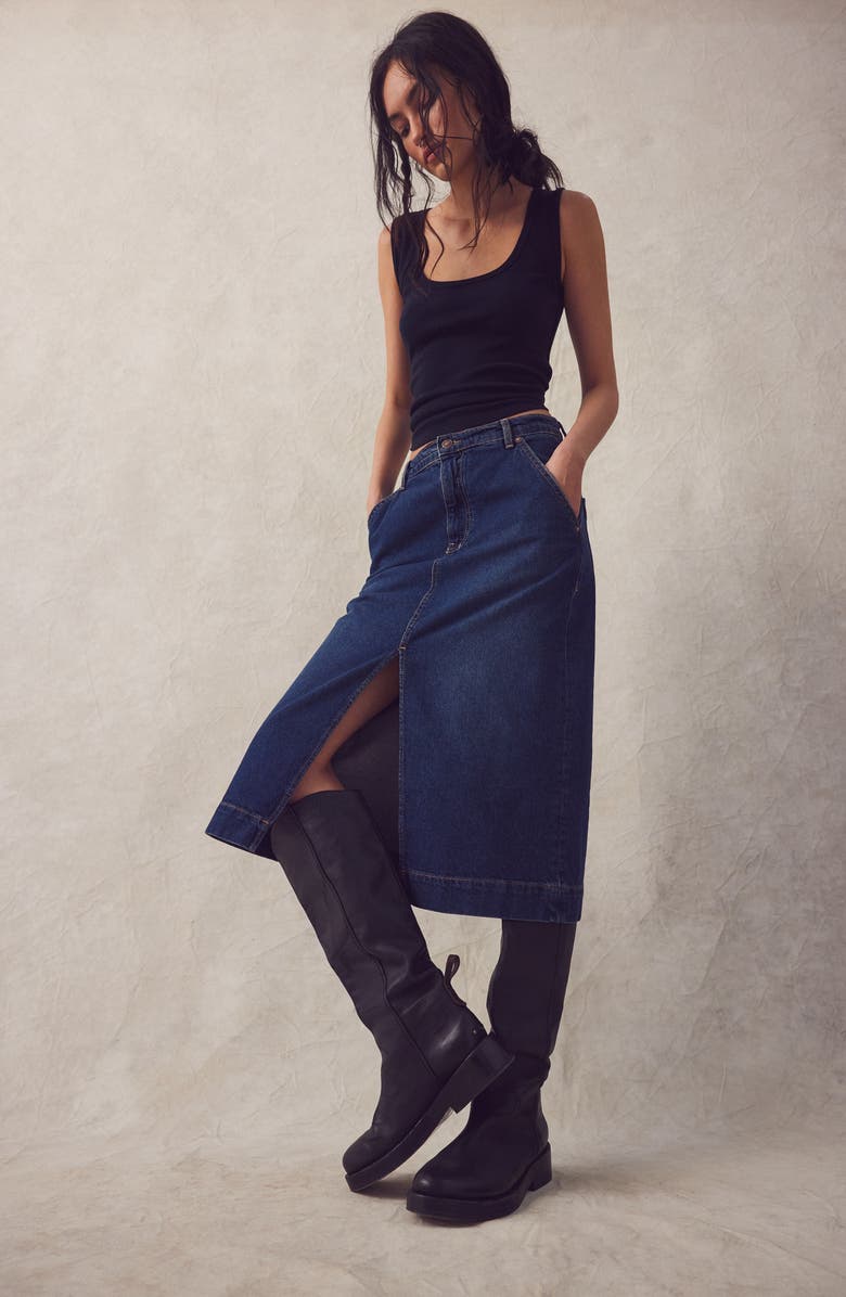 Free People Hummingbird Stretch Cotton Top, Alternate, color, Black