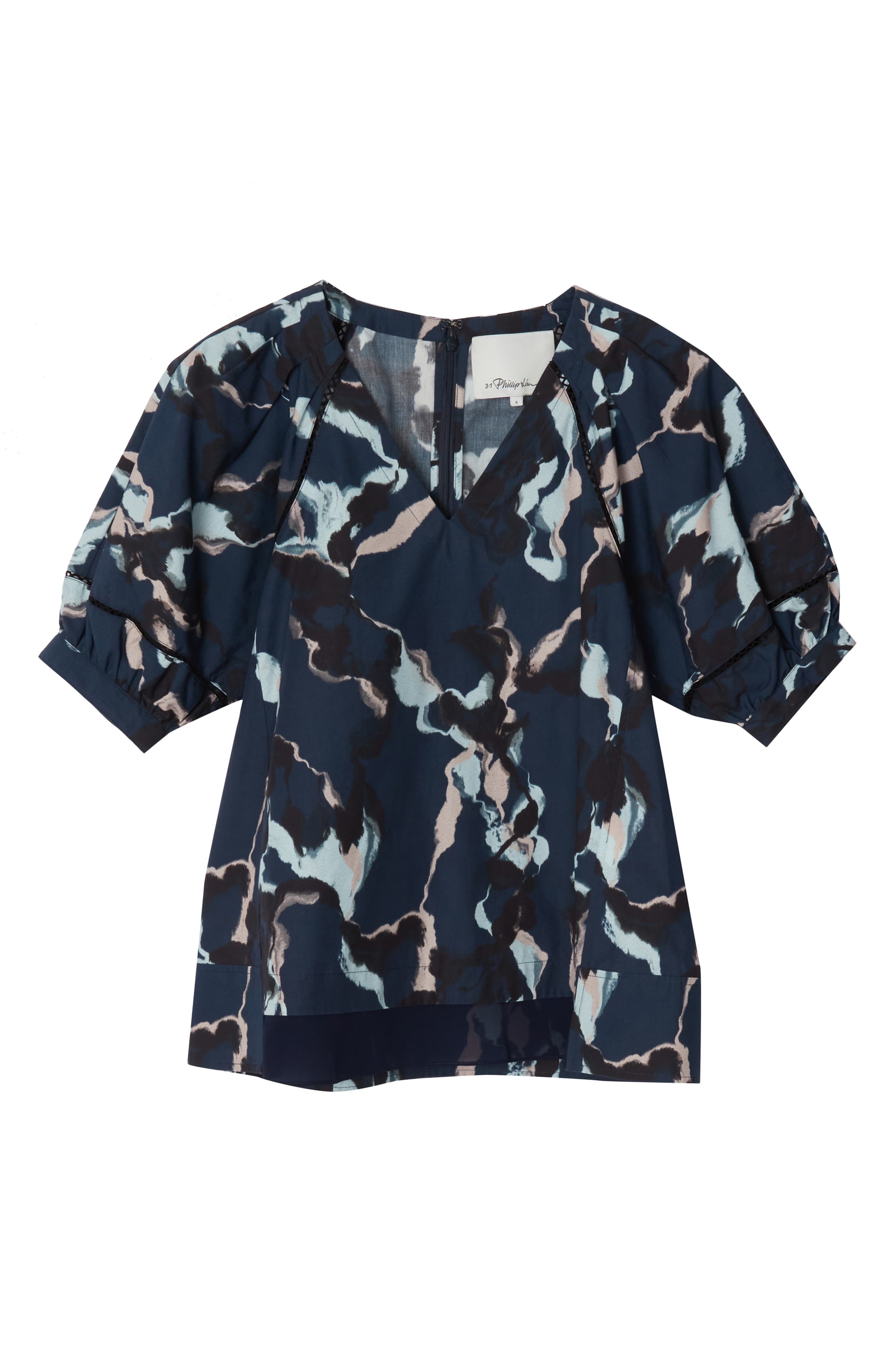Abstract Vines Lantern Sleeve Top