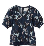 3.1 Phillip Lim Abstract Vines Lantern Sleeve Top