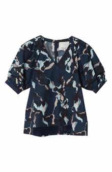 Abstract Vines Lantern Sleeve Top