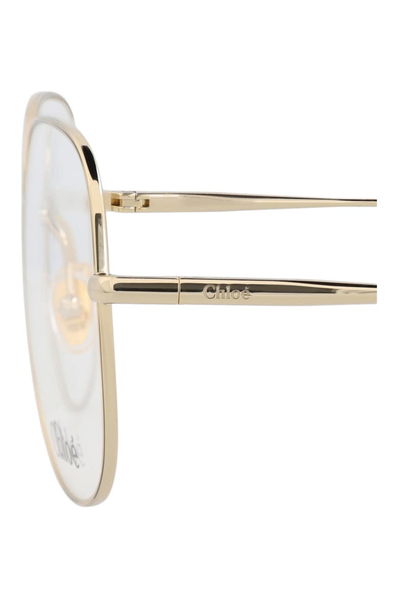 57mm Aviator Optical Glasses, Alternate, color, GOLD GOLD TRANSPARENT