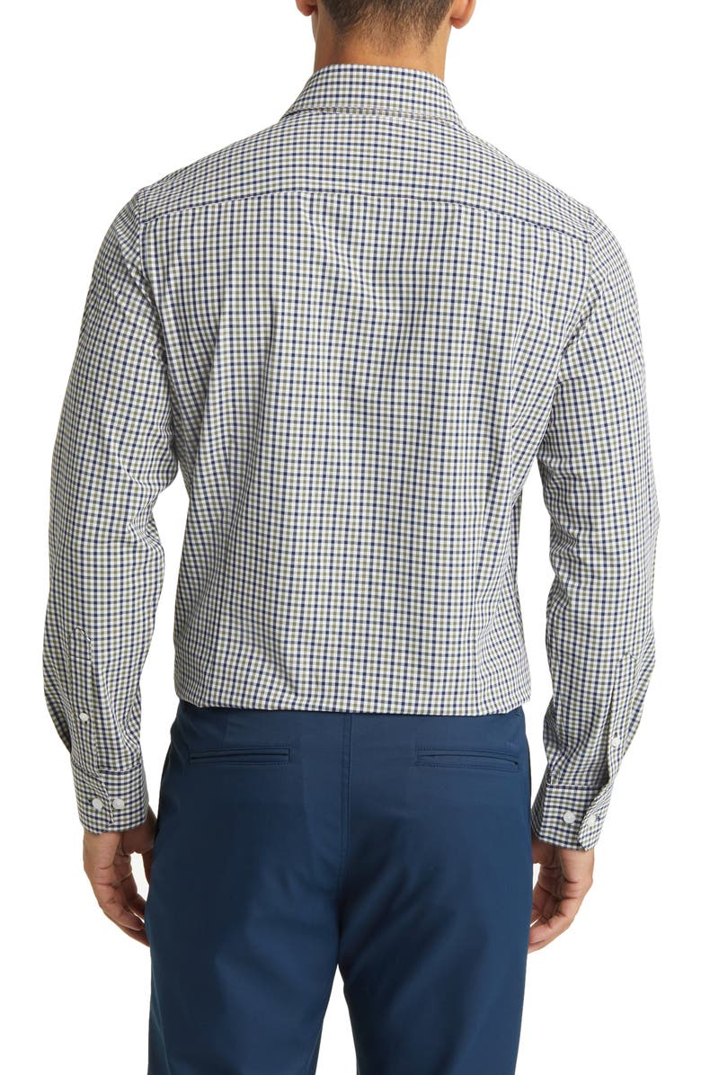 Mizzen+Main Leeward Trim Fit Gingham Button-Up Shirt, Alternate, color, Sage Multi Gingham