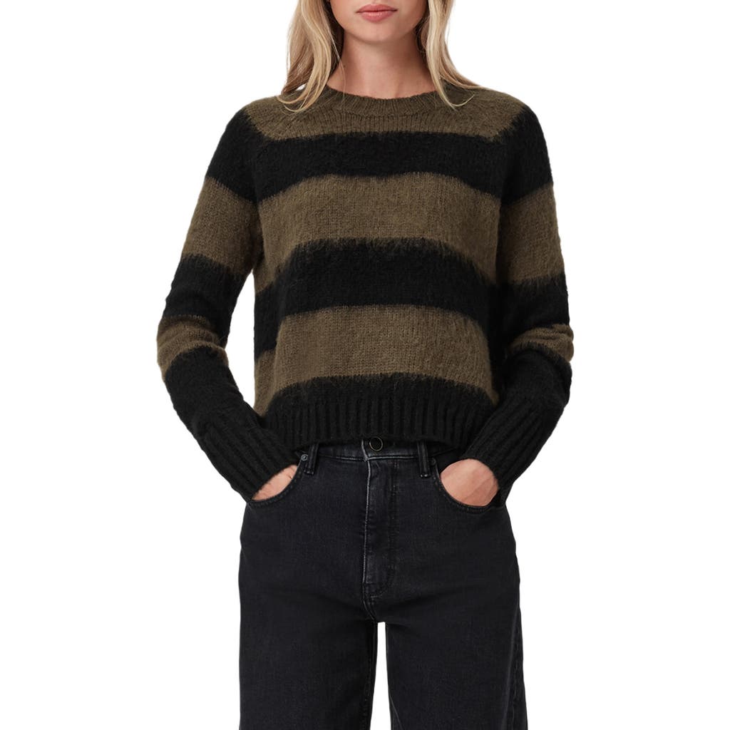 Allsaints Lou Brushed Stripe Sweater In Gold