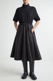 Moncler Mixed Media Technical Midi Shirtdress