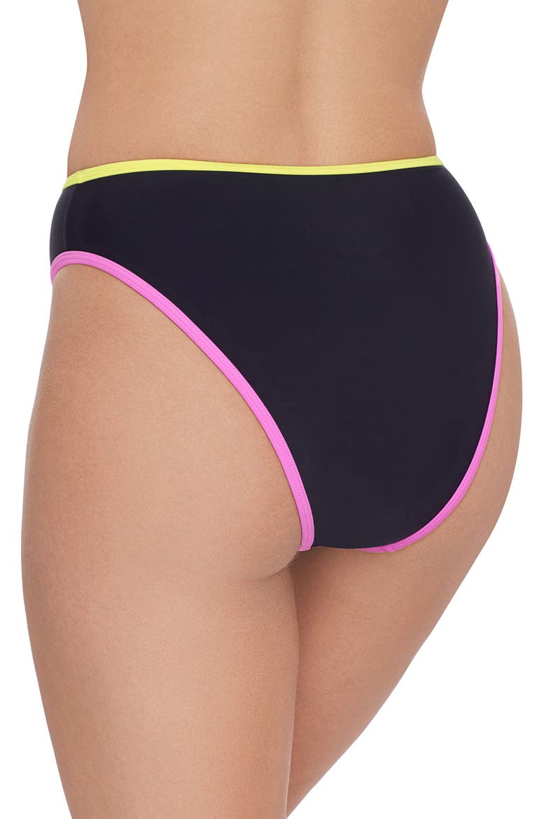 Cheeky High Leg High Waist Bikini Bottom, Alternate, color, Baby Binding Black