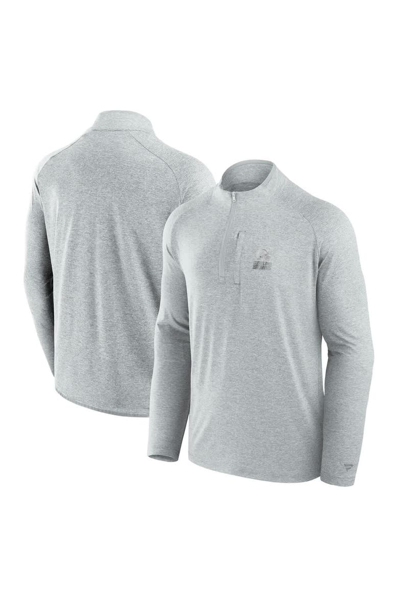 Unisex Fanatics Gray Cleveland Browns Front Office Performance Primary Quarter-Zip Jacket, Main, color, Gray