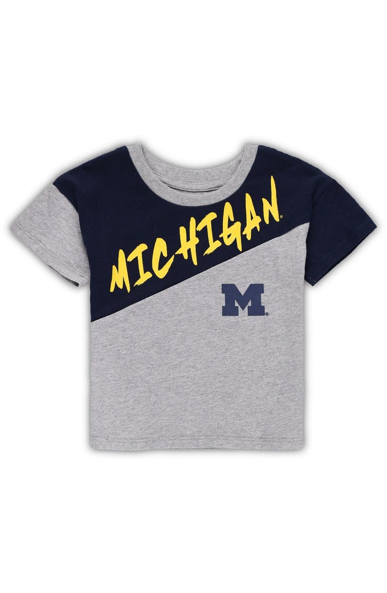 Outerstuff Toddler Heather Gray Michigan Wolverines Super Star T-Shirt & Shorts Set, Alternate, color, Heather Gray