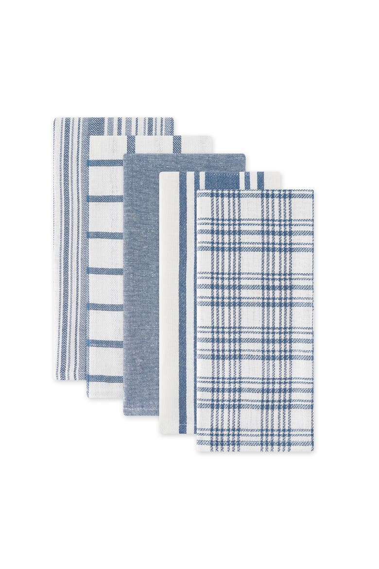 Everyday Mixed Basic Dishtowel Set/5, Alternate, color, Stone Blue