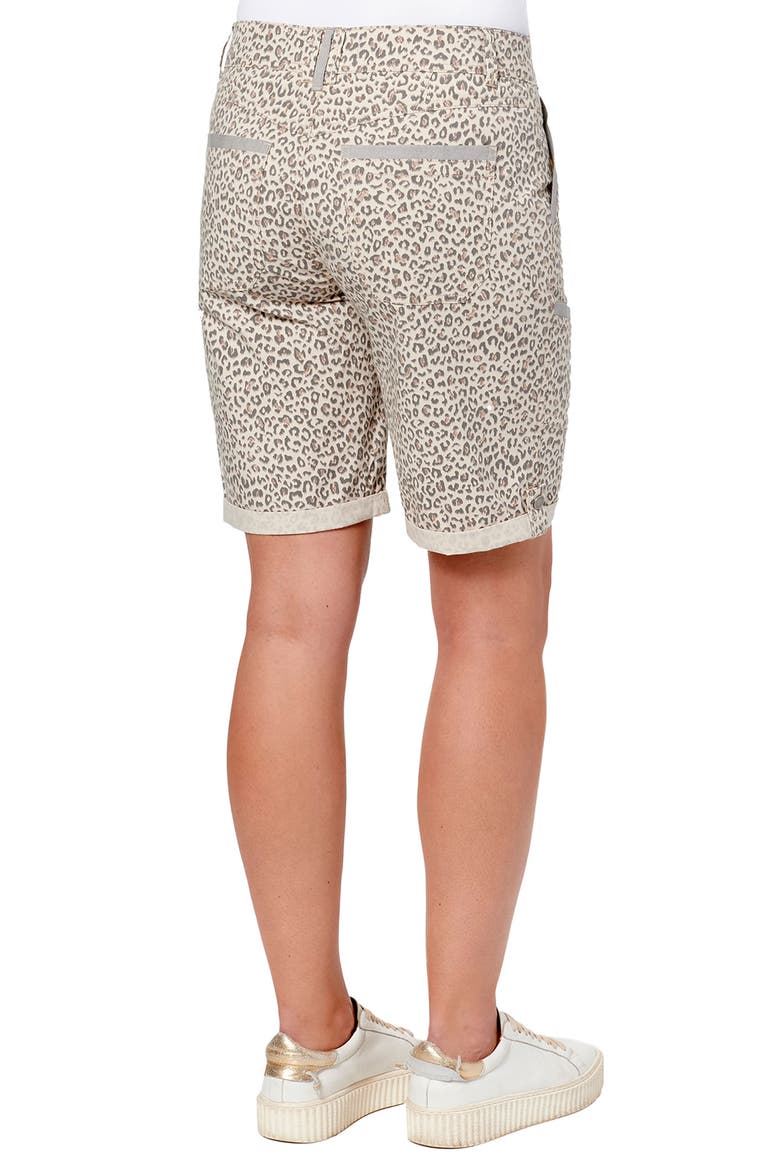 Ab-Solution Leopard Print Cuff Bermuda Shorts (Nordstrom Exclusive), Alternate, color, TAUPE BROWN