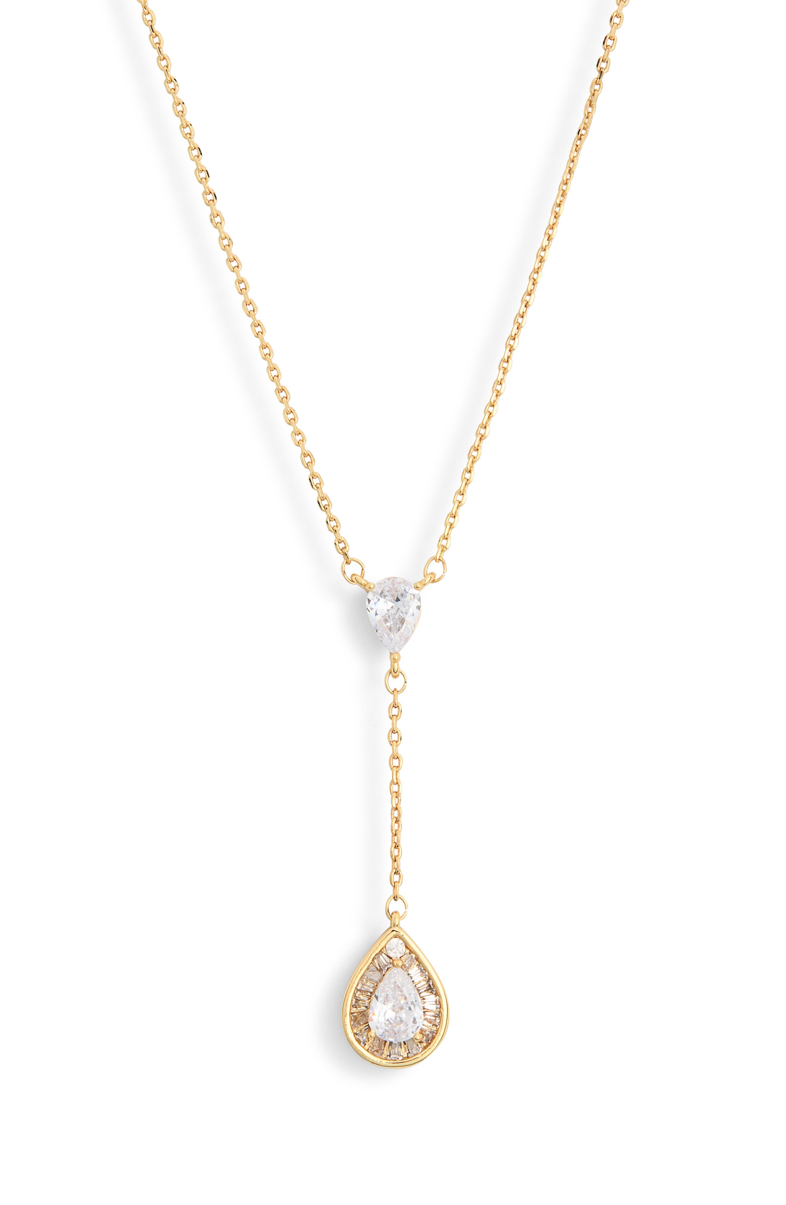 NORDSTROM RACK CZ Pendant Y-Drop Necklace