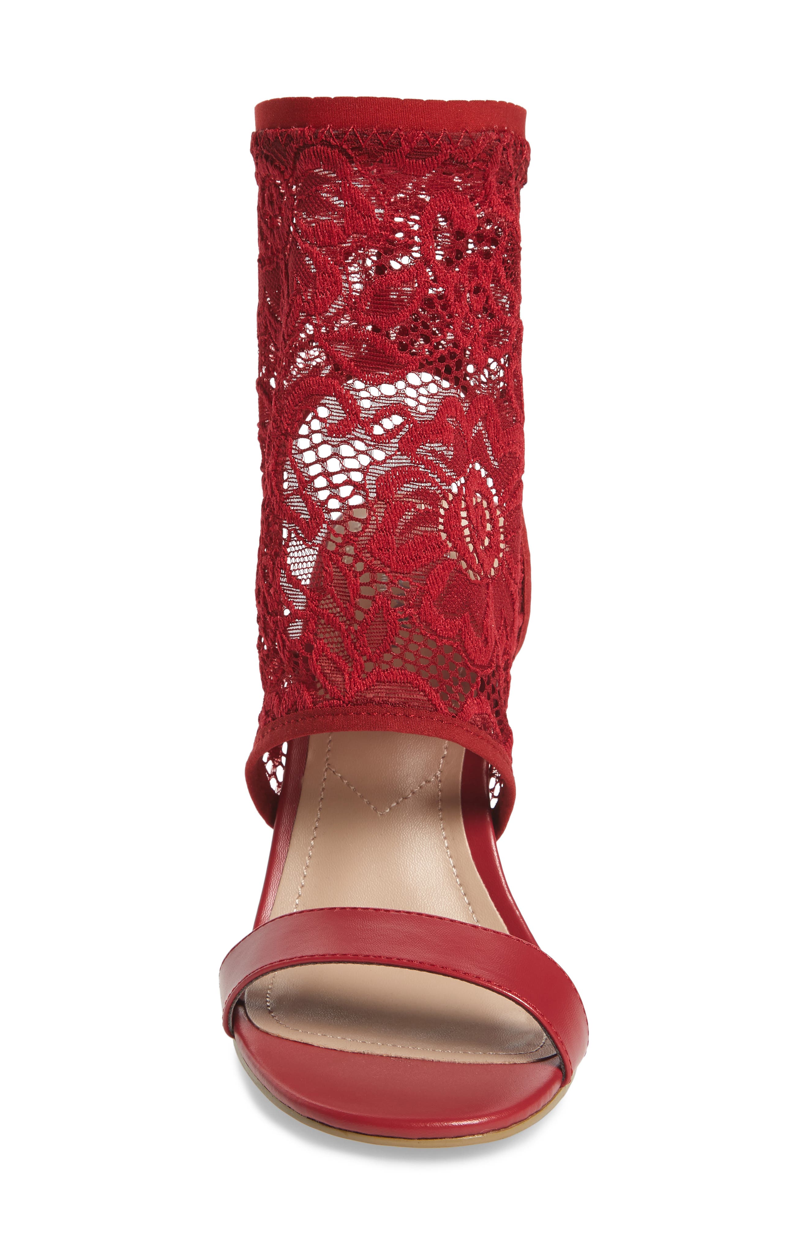 Remote Sock Cuff Sandal, Alternate, color, SCARLET LACE FABRIC