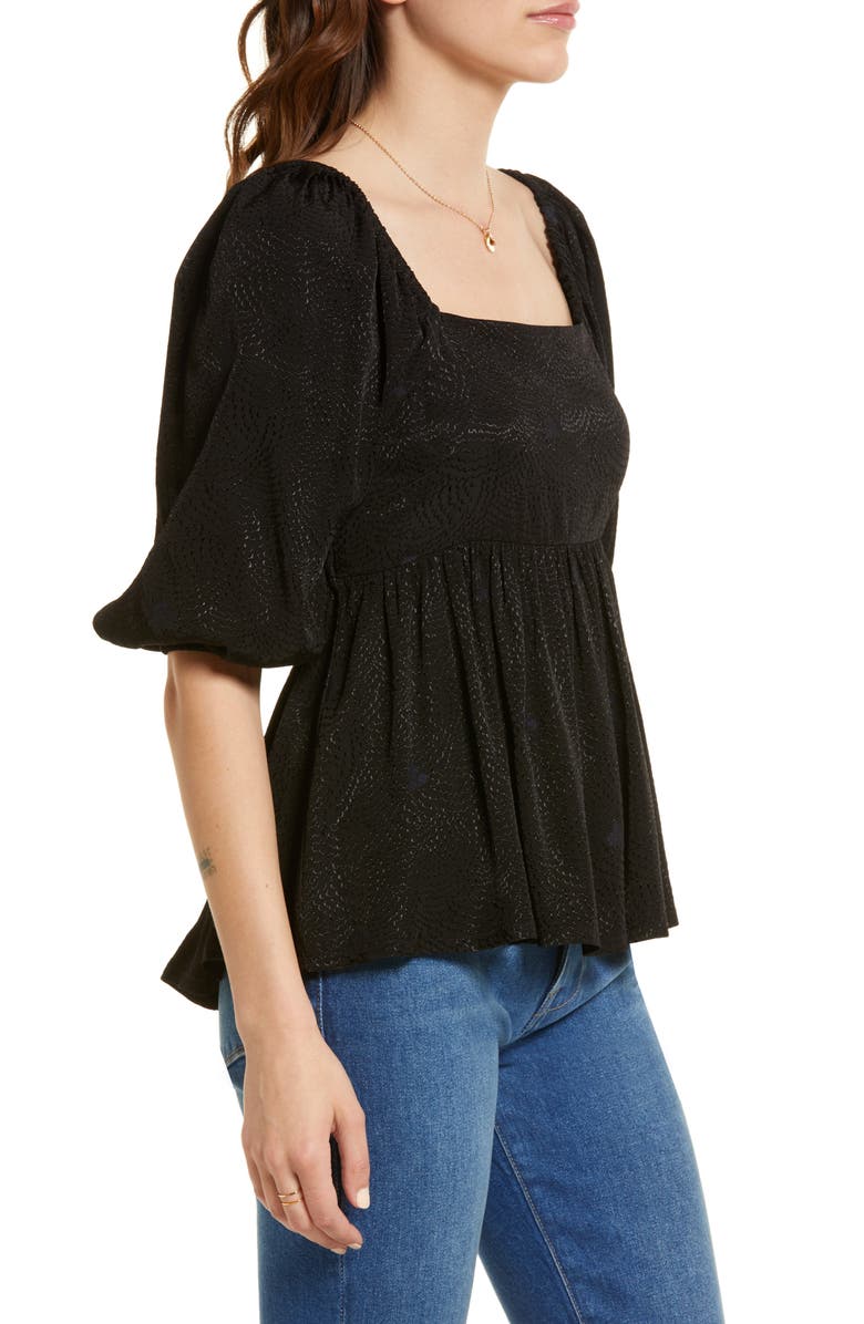 Treasure & Bond Square Neck Puff Sleeve High-Low Blouse, Alternate, color,