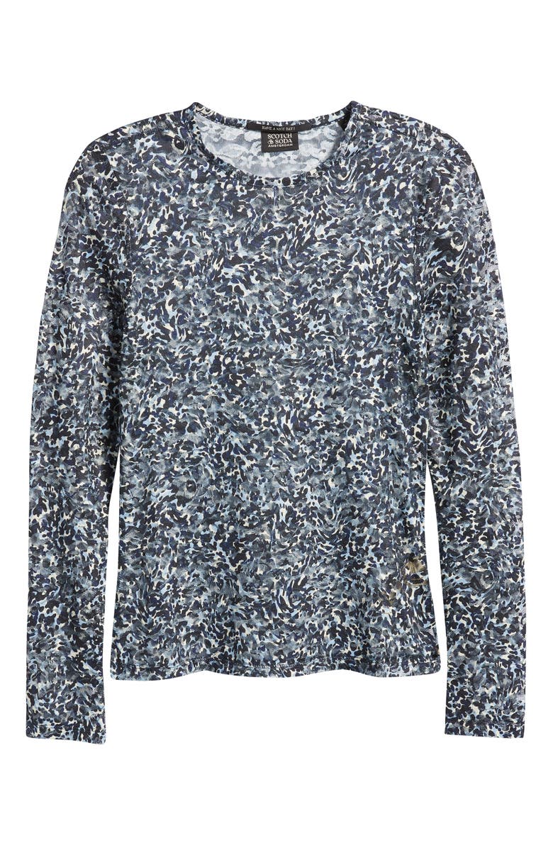 Scotch & Soda Lace Long Sleeve Top, Alternate, color,
