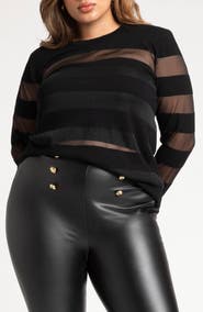 ELOQUII Twist Back Ribbed Sweater