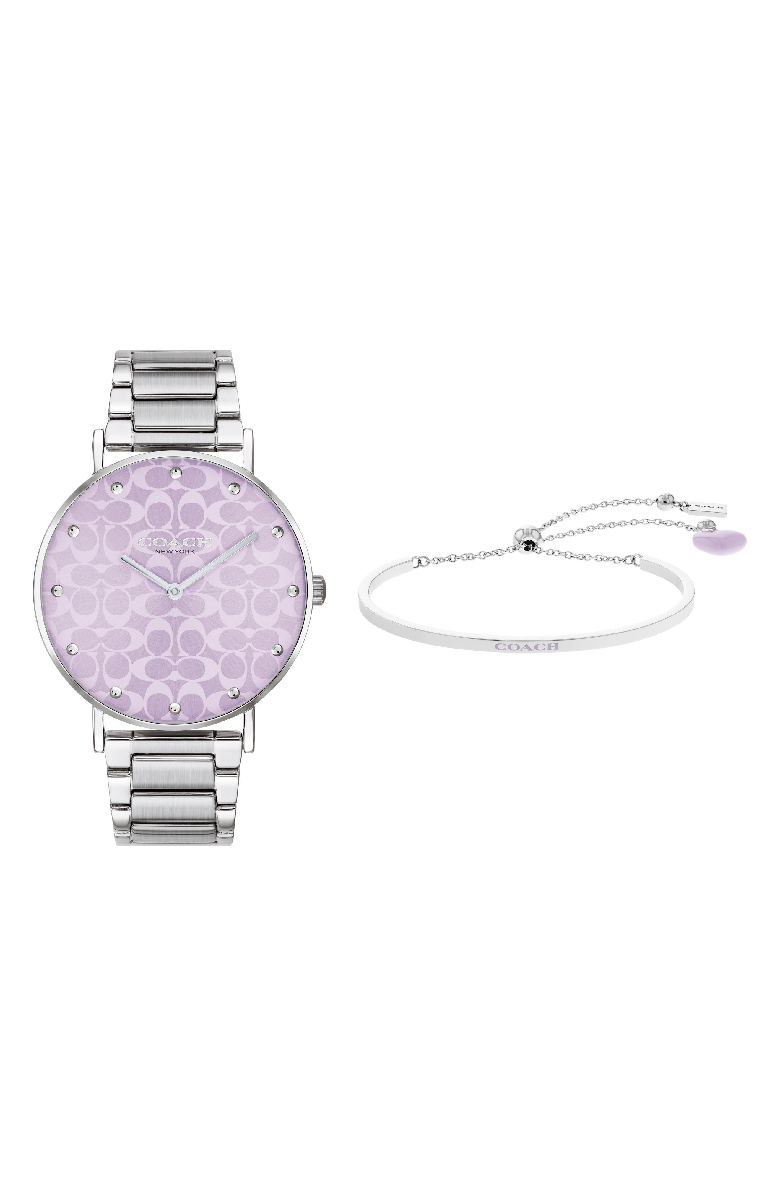 COACH Perry Leather Strap Watch & Bracelet Set, 36mm