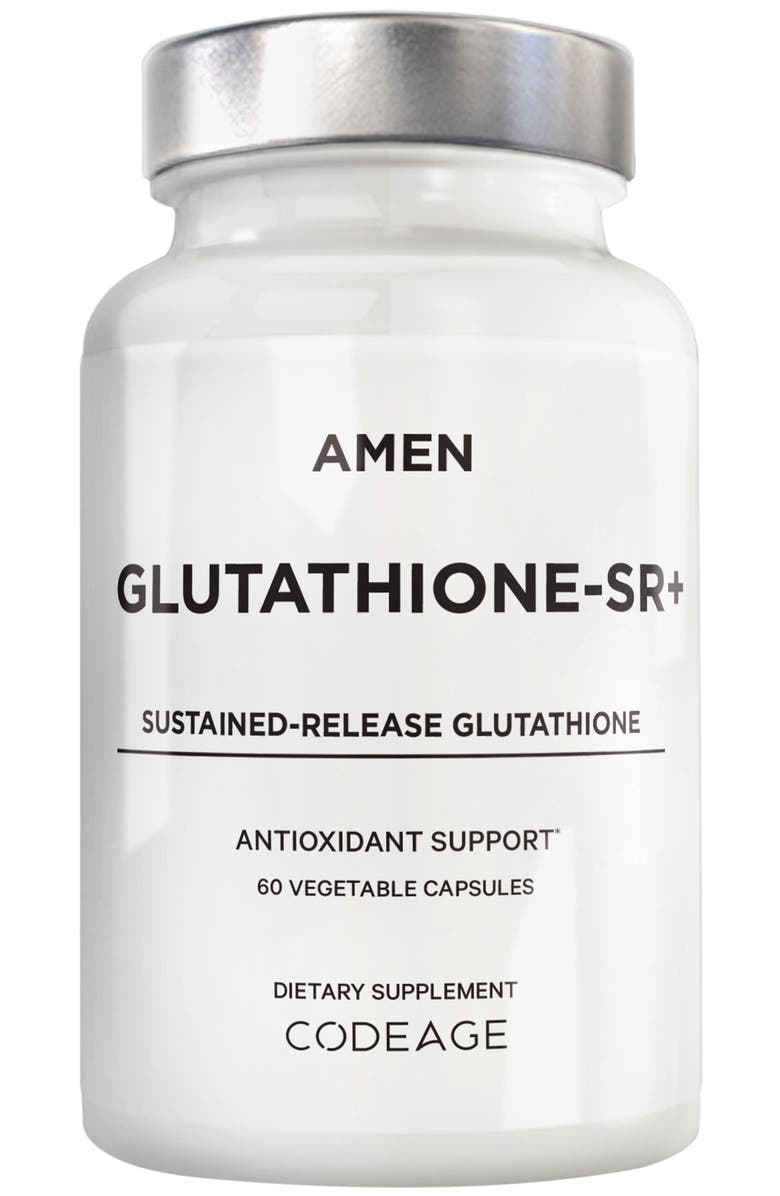 Codeage Amen Glutathione-SR+ Reduced L-Glutathione Supplement, Main, color, White
