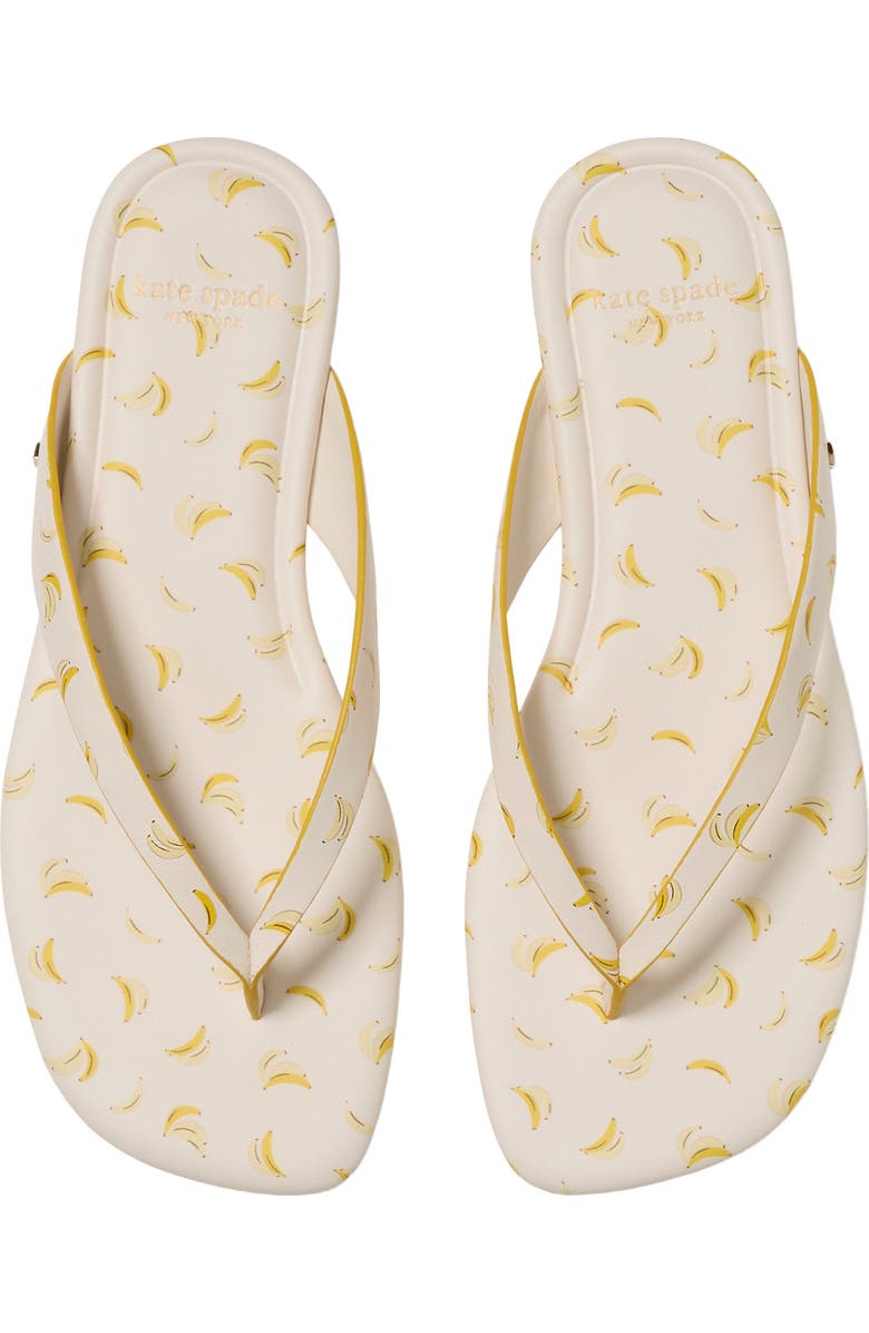 Kate Spade New York banana print flip flop, Alternate, color,