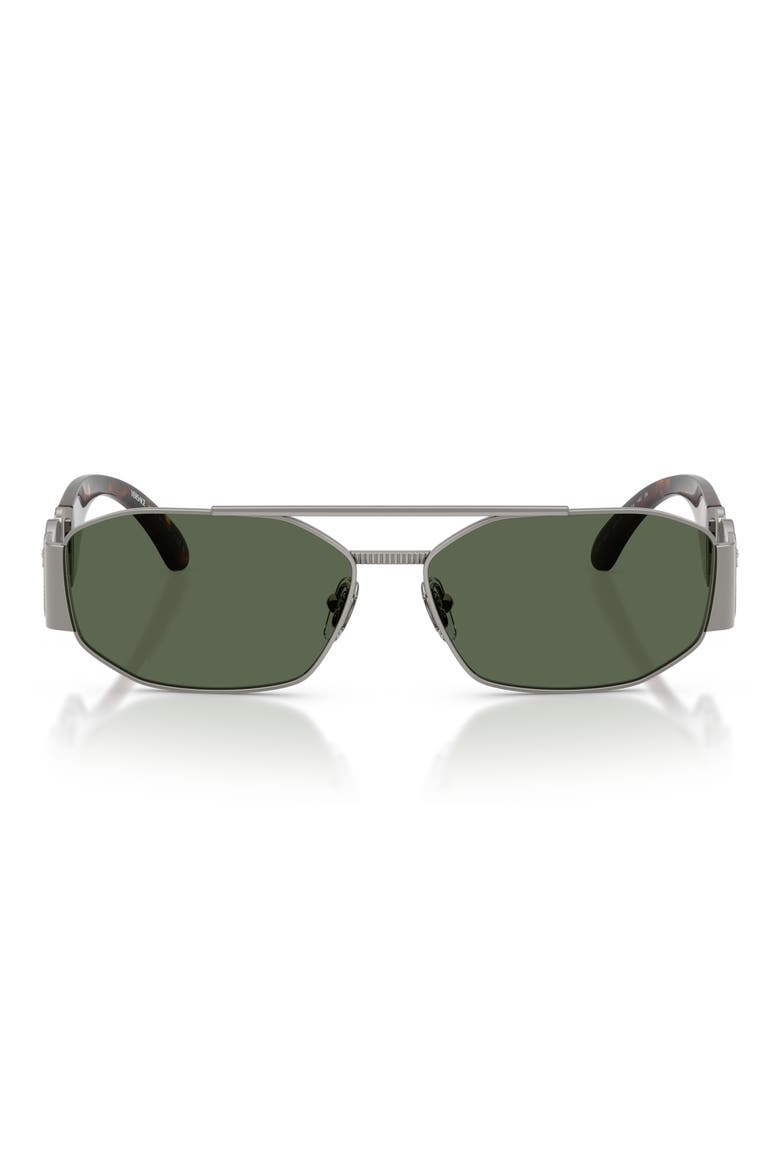 58mm Irregular Sunglasses, Main, color, GUNMETAL / DARK GREEN