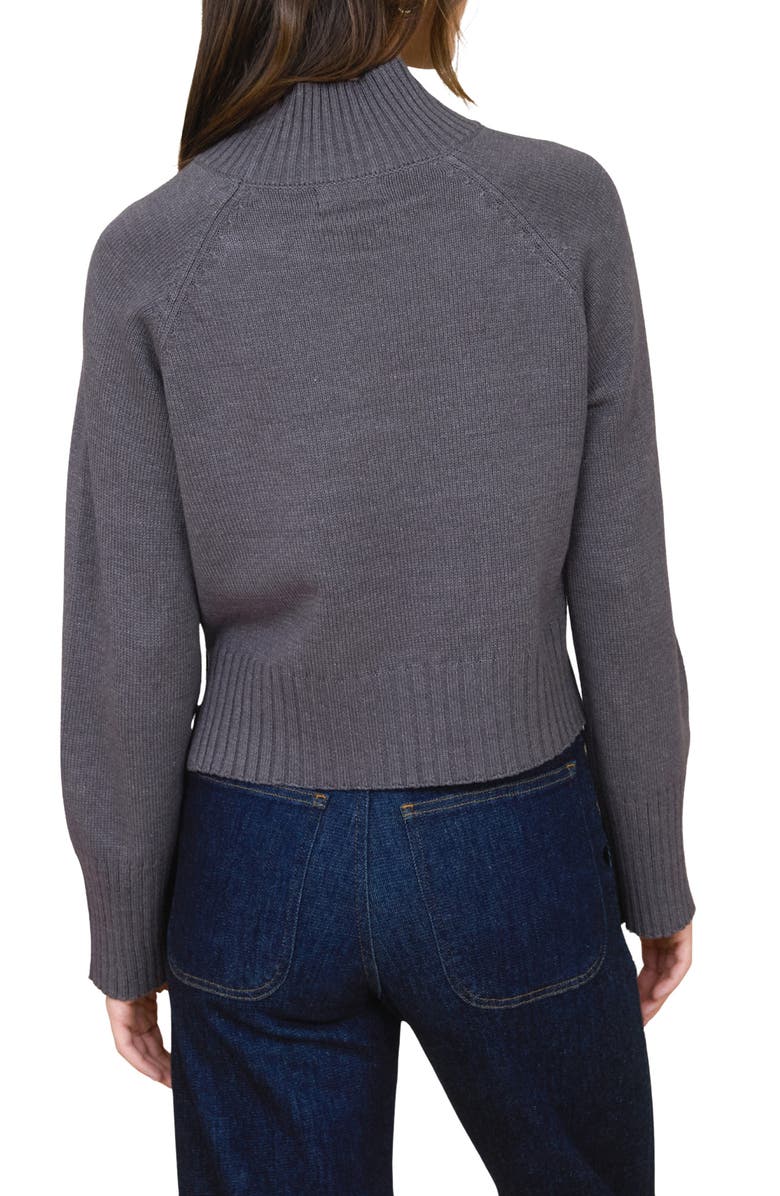 Blu Pepper Turtleneck Cozy Sweater, Alternate, color, Charcoal