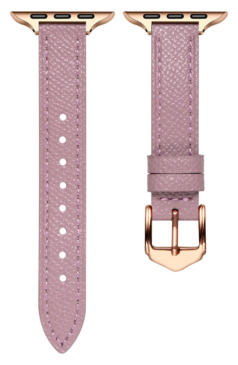 The Posh Tech Cleo Skinny Leather Apple Watch<sup>®</sup> Watchband, Main, color, Light Purple