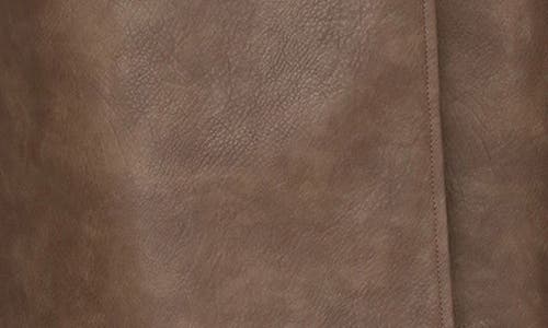 Avec Les Filles Faux-ever Leather Belted Trench Coat In Brown