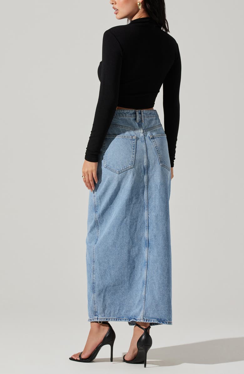 ASTR the Label Asymmetric Pleated Cutout Mock Neck Long Sleeve Top, Alternate, color,