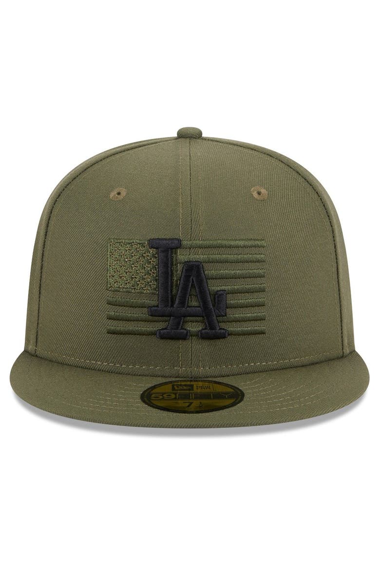 New Era Men's New Era Green Los Angeles Dodgers 2023 Armed Forces Day On-Field 59FIFTY Fitted Hat, Alternate, color,