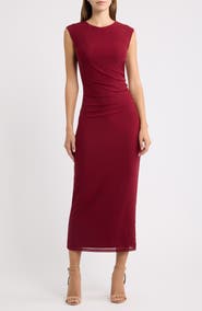 Lost + Wander Hazy Charm Side Ruched Maxi Dress
