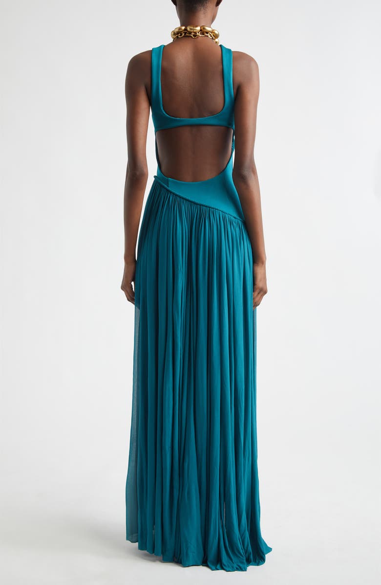 Zimmermann Luna Asymmetric Jersey Maxi Dress, Alternate, color, Teal